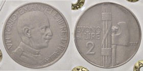 SAVOIA - Vittorio Emanuele III (1900-1943) - 2 Lire 1927 Fascio Pag. 745; Mont. 165 RR NI Sigillata Christian Andreani

Sigillata Christian Andreani...
