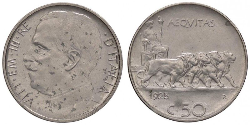 SAVOIA - Vittorio Emanuele III (1900-1943) - 50 Centesimi 1925 L Pag. 806; Mont....