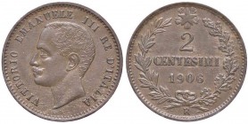 SAVOIA - Vittorio Emanuele III (1900-1943) - 2 Centesimi 1906 Valore Pag. 928; Mont. 400 CU Lo zero della data è ribattuto - Interessante

Lo zero d...
