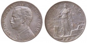 SAVOIA - Vittorio Emanuele III (1900-1943) - 2 Centesimi 1908 Prora Pag. 931; Mont. 404 RR CU

bello SPL