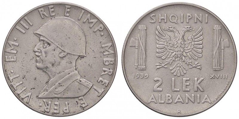 SAVOIA - Albania - 2 Lek 1939 XVIII Pag. 993; Mont. 487 AC Antimagnetica Porosit...