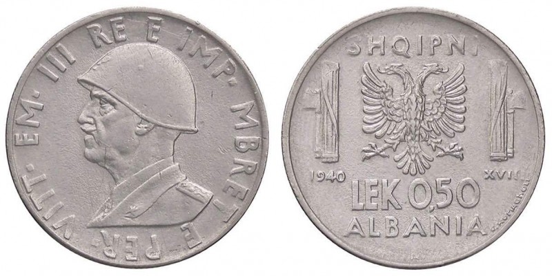SAVOIA - Albania - 0,50 Lek 1940 XVIII Pag. 1000; Mont. 499 AC

SPL
