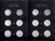 REPUBBLICA ITALIANA - Repubblica Italiana (monetazione in lire) (1946-2001) - Serie zecca 1998 - 1999 - 2000 - Verso il 2000 Confezione contenente i t...