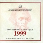 REPUBBLICA ITALIANA - Repubblica Italiana (monetazione in lire) (1946-2001) - Serie zecca 1999 Mont. 36 In confezione - 12 valori

In confezione - 1...