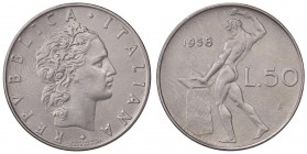 REPUBBLICA ITALIANA - Repubblica Italiana (monetazione in lire) (1946-2001) - 50 Lire 1958 Mont. 15 R AC Abilmente lavata

Abilmente lavata

qSPL