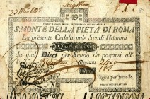 CARTAMONETA - STATO PONTIFICIO - Sacro Monte della Pietà di Roma (1785-1797) Tagli da 5 a 50 scudi Gav. 1 da 49 scudi

da 49 scudi -

MB