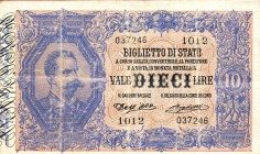 CARTAMONETA - BIGLIETTI DI STATO - Vittorio Emanuele III (1900-1943) - 10 Lire 31/08/1910 - Serie 971-1370 Alfa 75; Lireuro 17A RR Dell'Ara/Righetti S...