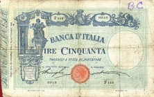 CARTAMONETA - BANCA d'ITALIA - Vittorio Emanuele III (1900-1943) - 50 Lire - Barbetti con matrice 15/10/1908 Alfa 118; Lireuro 3/6 RR Stringher/Accame...