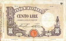 CARTAMONETA - BANCA d'ITALIA - Vittorio Emanuele III (1900-1943) - 100 Lire - Barbetti con matrice 02/09/1916 Alfa 295; Lireuro 15/23 Stringher/Sacchi...