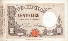 CARTAMONETA - BANCA d'ITALIA - Vittorio Emanuele III (1900-1943) - 100 Lire - Barbetti con matrice 07/10/1929 - Fascio Alfa 348; Lireuro 17I R Stringh...