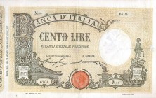 CARTAMONETA - BANCA d'ITALIA - Vittorio Emanuele III (1900-1943) - 100 Lire - Barbetti con matrice 15/08/1906 Alfa 276; Lireuro 15/4 RRRR Stringher/Ac...