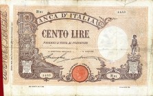 CARTAMONETA - BANCA d'ITALIA - Vittorio Emanuele III (1900-1943) - 100 Lire - Barbetti con matrice 21/10/1906 Alfa 277; Lireuro 15/5 RRR Stringher/Acc...