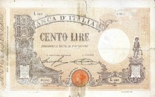 CARTAMONETA - BANCA d'ITALIA - Vittorio Emanuele III (1900-1943) - 100 Lire - Barbetti con matrice 24/12/1923 Alfa 318; Lireuro 15/46 Stringher/Sacchi...