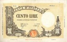 CARTAMONETA - BANCA d'ITALIA - Vittorio Emanuele III (1900-1943) - 100 Lire - Barbetti 09/12/1942 - Fascio Alfa 370; Lireuro 21A Azzolini/Urbini Press...