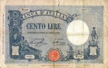 CARTAMONETA - BANCA d'ITALIA - Vittorio Emanuele III (1900-1943) - 100 Lire - Barbetti 12/08/1929 - Fascio tipo Azzurrino Alfa 359; Lireuro 18E R Stri...
