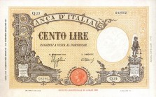 CARTAMONETA - BANCA d'ITALIA - Vittorio Emanuele III (1900-1943) - 100 Lire - Barbetti 15/03/1943 - Fascio Alfa 371; Lireuro 21B Azzolini/Urbini Stira...