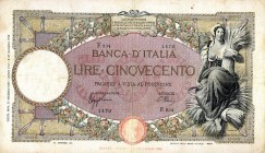 CARTAMONETA - BANCA d'ITALIA - Vittorio Emanuele III (1900-1943) - 500 Lire - Capranesi 21/05/1941 - Fascio I° tipo Alfa 523; Lireuro 29W Azzolini/Urb...