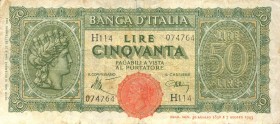 CARTAMONETA - BANCA d'ITALIA - Luogotenenza (1944-1946) - 100 Lire - Italia Turrita 10/12/1944 Alfa 425; Lireuro 25A Introna/Urbini Assieme a 50 lire ...