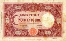 CARTAMONETA - BANCA d'ITALIA - Luogotenenza (1944-1946) - 500 Lire - Barbetti (testina) 17/08/1944 Alfa 467; Lireuro 34B Azzolini/Urbini

Azzolini/U...