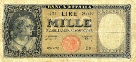 CARTAMONETA - BANCA d'ITALIA - Repubblica Italiana (monetazione in lire) (1946-2001) - 1.000 Lire - Barbetti (medusa) Sei decreti RR

MB÷BB+