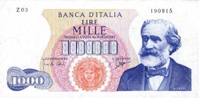 CARTAMONETA - BANCA d'ITALIA - Repubblica Italiana (monetazione in lire) (1946-2001) - 1.000 Lire - Verdi 1° tipo 14/07/1962 Alfa 710sp; Lireuro 55Aa ...