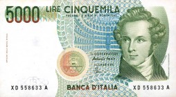 CARTAMONETA - BANCA d'ITALIA - Repubblica Italiana (monetazione in lire) (1946-2001) - 5.000 Lire - Bellini Insieme dei 4 decreti e XD Lotto di 5 bigl...