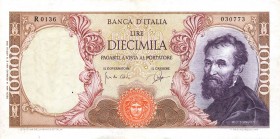 CARTAMONETA - BANCA d'ITALIA - Repubblica Italiana (monetazione in lire) (1946-2001) - 10.000 Lire - Michelangelo Otto decreti RR Il 27/07/1964 ha uno...