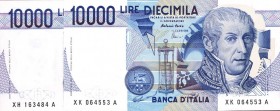 CARTAMONETA - BANCA d'ITALIA - Repubblica Italiana (monetazione in lire) (1946-2001) - 10.000 Lire - Volta 1999 e 2001 Alfa 875sp; Lireuro 76Ha R Sost...