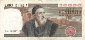 CARTAMONETA - BANCA d'ITALIA - Repubblica Italiana (monetazione in lire) (1946-2001) - 20.000 Lire - Tiziano 21/02/1975 Alfa 880; Lireuro 77A R Carli/...