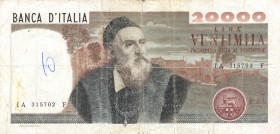 CARTAMONETA - BANCA d'ITALIA - Repubblica Italiana (monetazione in lire) (1946-2001) - 20.000 Lire - Tiziano 21/02/1975 Alfa 880; Lireuro 77A R Carli/...