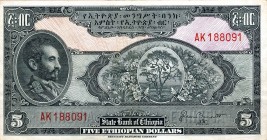 CARTAMONETA ESTERA - ETIOPIA - Haile Selassie I (1941-1974) - 5 Dollari (1945) Kr. 13

bel BB