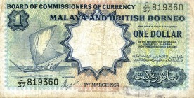 CARTAMONETA ESTERA - MALAYA AND BRITISH BORNEO - Elisabetta II (1952) - Dollaro 01/03/1959

qBB