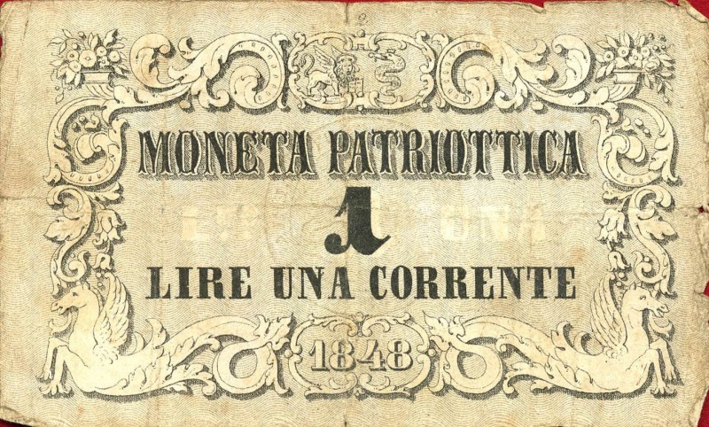 LOTTI - Cartamoneta-Italiana Venezia, moneta patriottica 5 e 3 lire 1848 (5 per ...