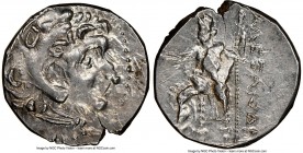 LOWER DANUBE. Imitating Alexander III the Great. Ca. 3rd century BC. AR drachm (18mm, 7h). NGC AU. Imitating Chios. Head of Heracles right, wearing li...
