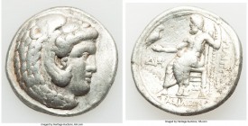 MACEDONIAN KINGDOM. Philip III Arrhidaeus (323-317 BC). AR tetradrachm (27mm, 16.91 gm, 7h). Fine, bent. 'Aradus', ca. 323-316 BC. Head of Heracles ri...
