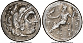 MACEDONIAN KINGDOM. Philip III Arrhidaeus (323-317 BC). AR drachm (17mm, 1h). NGC VF, flan flaw. Early posthumous issue, Sardes, ca. 323-319 BC. Head ...