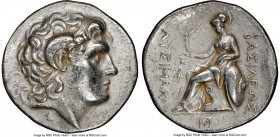 THRACIAN KINGDOM. Lysimachus (305-281 BC). AR tetradrachm (31mm, 16.64 gm, 1h). NGC Choice VF 5/5 - 3/5. Perinthus, ca. 283-281 BC. Diademed head of d...