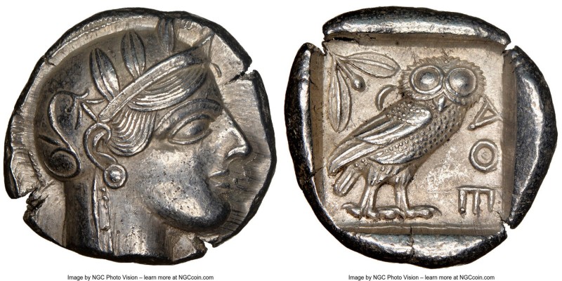 ATTICA. Athens. Ca. 440-404 BC. AR tetradrachm (25mm, 17.15 gm, 5h). NGC Choice ...
