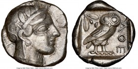 ATTICA. Athens. Ca. 440-404 BC. AR tetradrachm (25mm, 17.18 gm, 9h). NGC Choice XF 5/5 - 4/5. Mid-mass coinage issue. Head of Athena right, wearing cr...