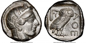 ATTICA. Athens. Ca. 440-404 BC. AR tetradrachm (25mm, 17.16 gm, 7h). NGC Choice XF 5/5 - 3/5. Mid-mass coinage issue. Head of Athena right, wearing cr...