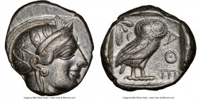 ATTICA. Athens. Ca. 440-404 BC. AR tetradrachm (25mm, 17.13 gm, 9h). NGC Choice XF 4/5 - 3/5, brushed. Mid-mass coinage issue. Head of Athena right, w...