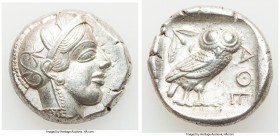 ATTICA. Athens. Ca. 440-404 BC. AR tetradrachm (26mm, 17.21 gm, 1h). AU, brushed. Mid-mass coinage issue. Head of Athena right, wearing crested Attic ...