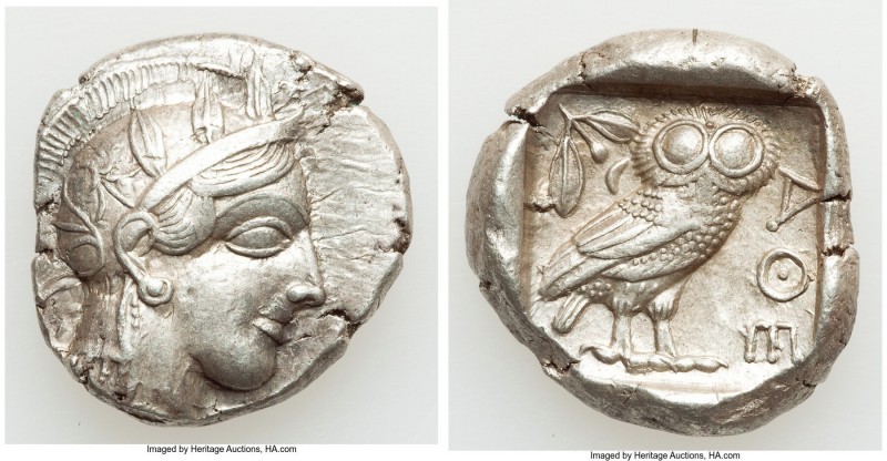 ATTICA. Athens. Ca. 440-404 BC. AR tetradrachm (26mm, 17.21 gm, 1h). XF, brushed...