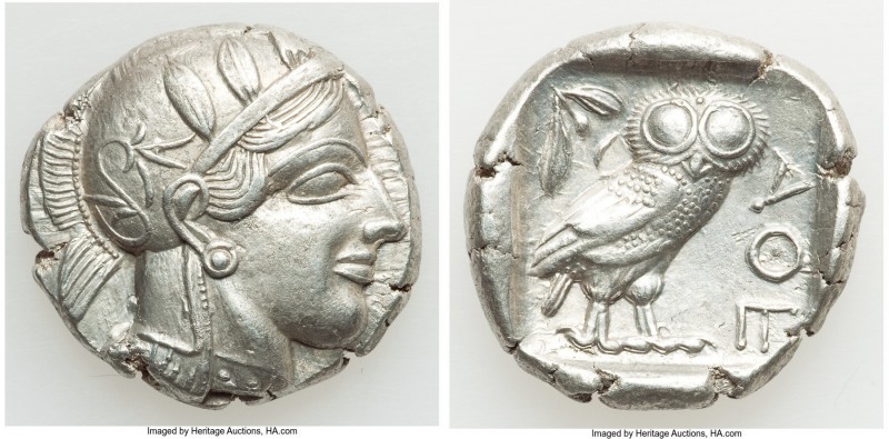 ATTICA. Athens. Ca. 440-404 BC. AR tetradrachm (26mm, 17.13 gm, 1h). AU, brushed...