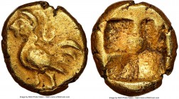 IONIA. Uncertain mint. Ca. 600-550 BC. EL 1/12 stater or hemihecte (9mm, 1.29 gm). NGC Choice VF 5/5 - 4/5. Siren standing left, with bird body and hu...