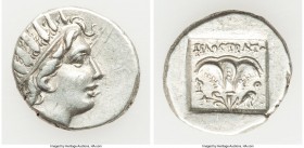 CARIAN ISLANDS. Rhodes. Ca. 88-84 BC. AR drachm (15mm, 2.45 gm, 12h). Choice XF. Plinthophoric standard, Philostratus, magistrate. Radiate head of Hel...