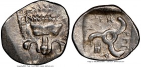 LYCIAN DYNASTS. Mithrapata (ca. 390-360 BC). AR sixth-stater (14mm, 1.32 gm, 7h). NGC MS 4/5 - 5/5. Uncertain mint. Lion scalp facing / MEΘ-PAΠ-AT-A, ...
