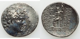 SELEUCID KINGDOM. Antiochus IV Epiphanes (175-164 BC). AR tetradrachm (33mm, 16.74 gm, 12h). Choice XF, porosity, cleaning marks. Antioch on the Oront...