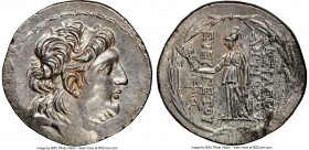 SELEUCID KINGDOM. Antiochus VII Euergetes (Sidetes) (138-129 BC). AR tetradrachm (29mm, 16.70 gm, 12h). NGC Choice AU 5/5 - 2/5, brushed. Posthumous i...