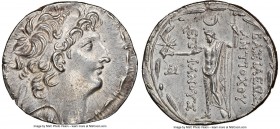 SELEUCID KINGDOM. Antiochus VIII Epiphanes Grypus (121-96 BC). AR tetradrachm (30mm, 16.39 gm, 1h). NGC Choice AU 5/5 - 5/5. Ake Ptolemais, ca. 121/0-...